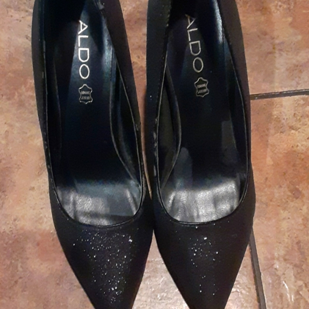 Aldo black glitter pumps size 9